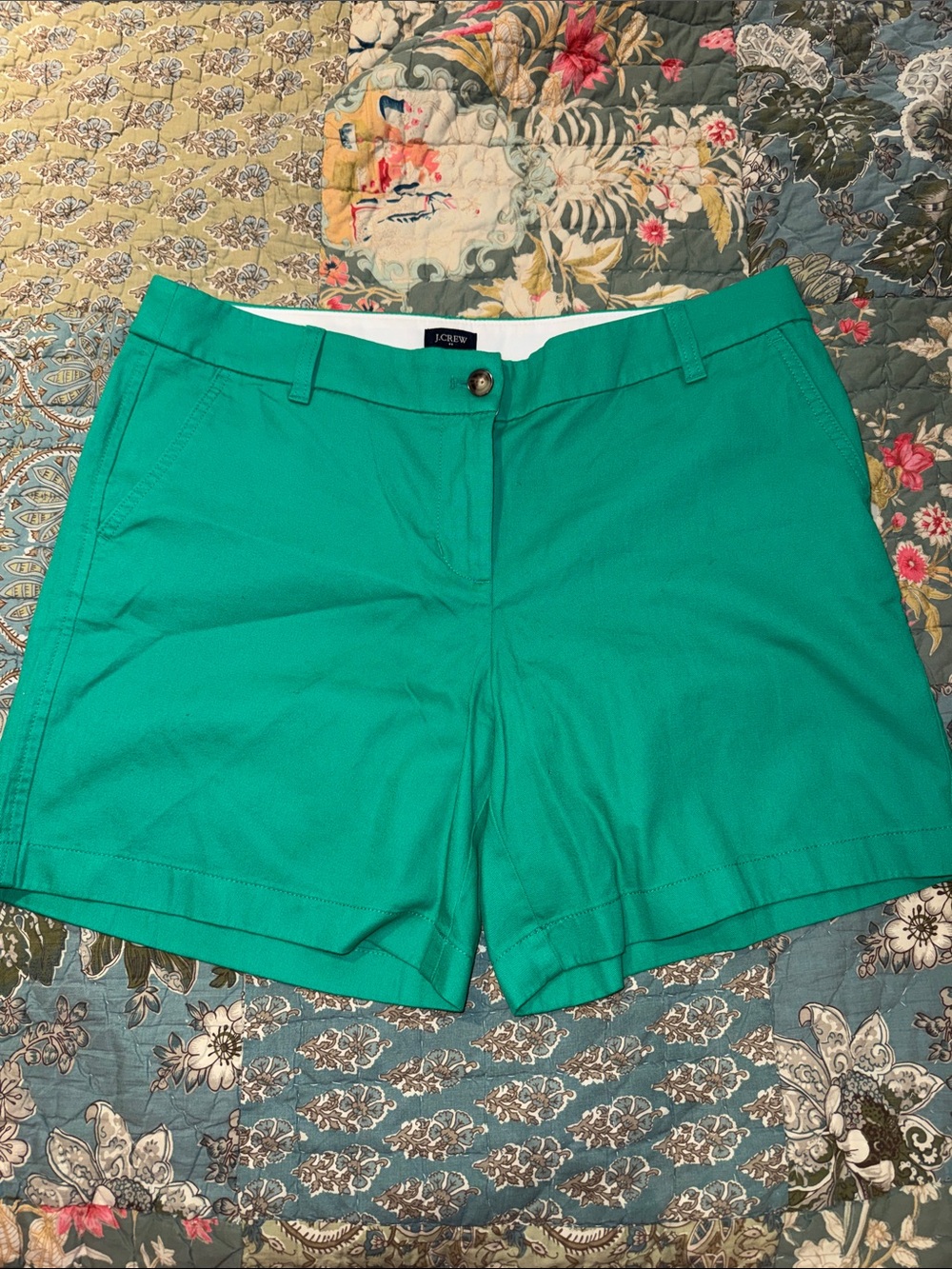 J. Crew Teal Green Chino Bermuda Shorts